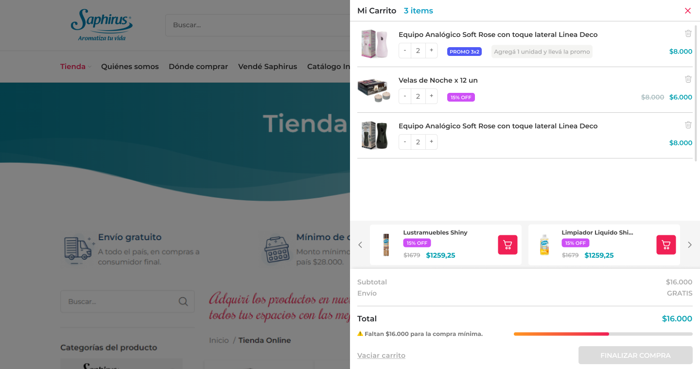 Carrito y checkout — Flujo de compra optimizado