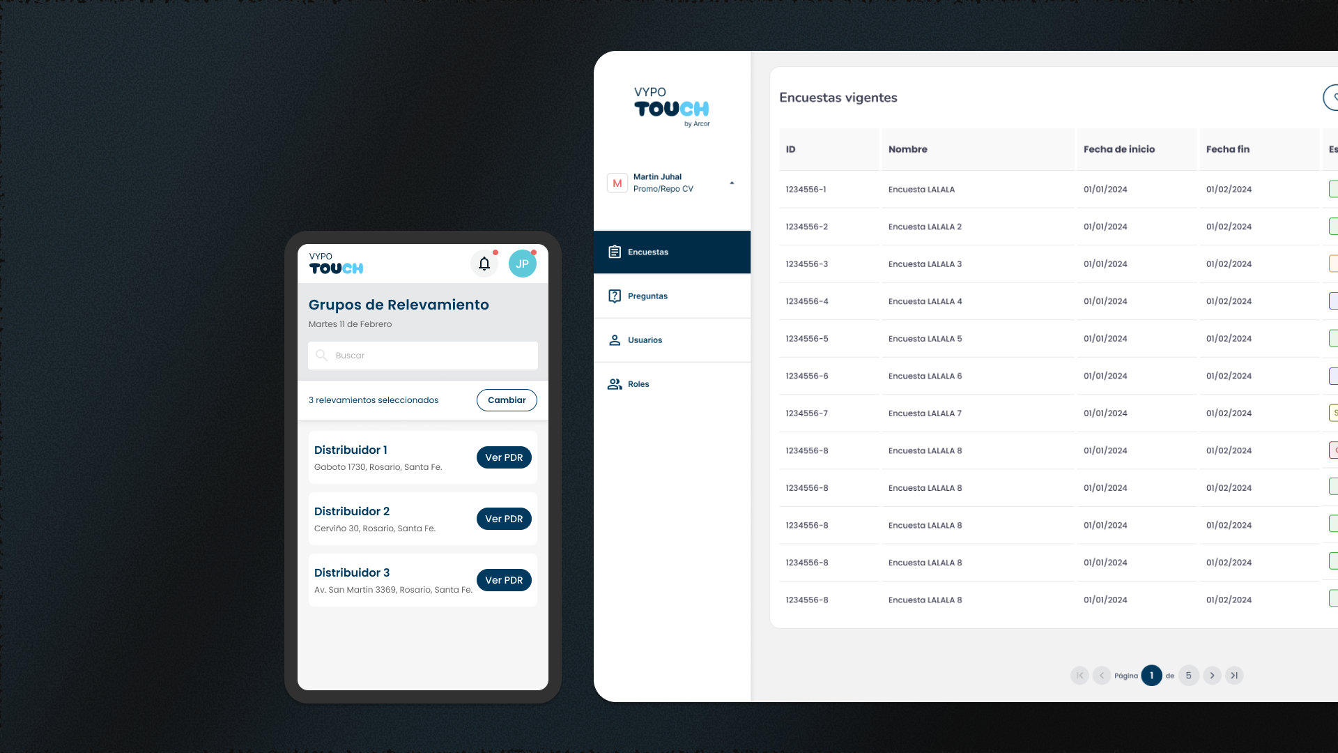 Mockup del proyecto Vypo / Arcor